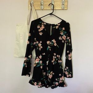 Flowy floral romper open back